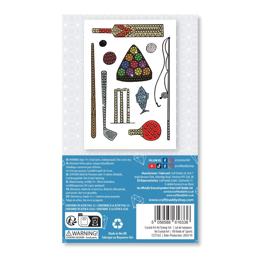 "All Kinds Of Sports" Crystal Art A6 Stamp Set - Image 9