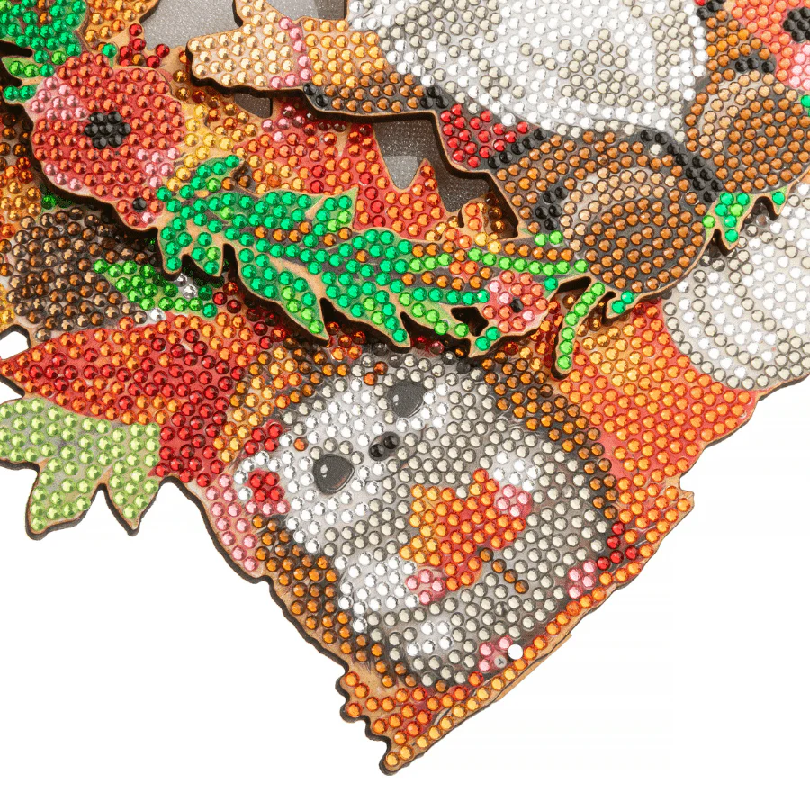 Autumn Wreath Crystal Art LED 3D Buildable Kit - Image 3