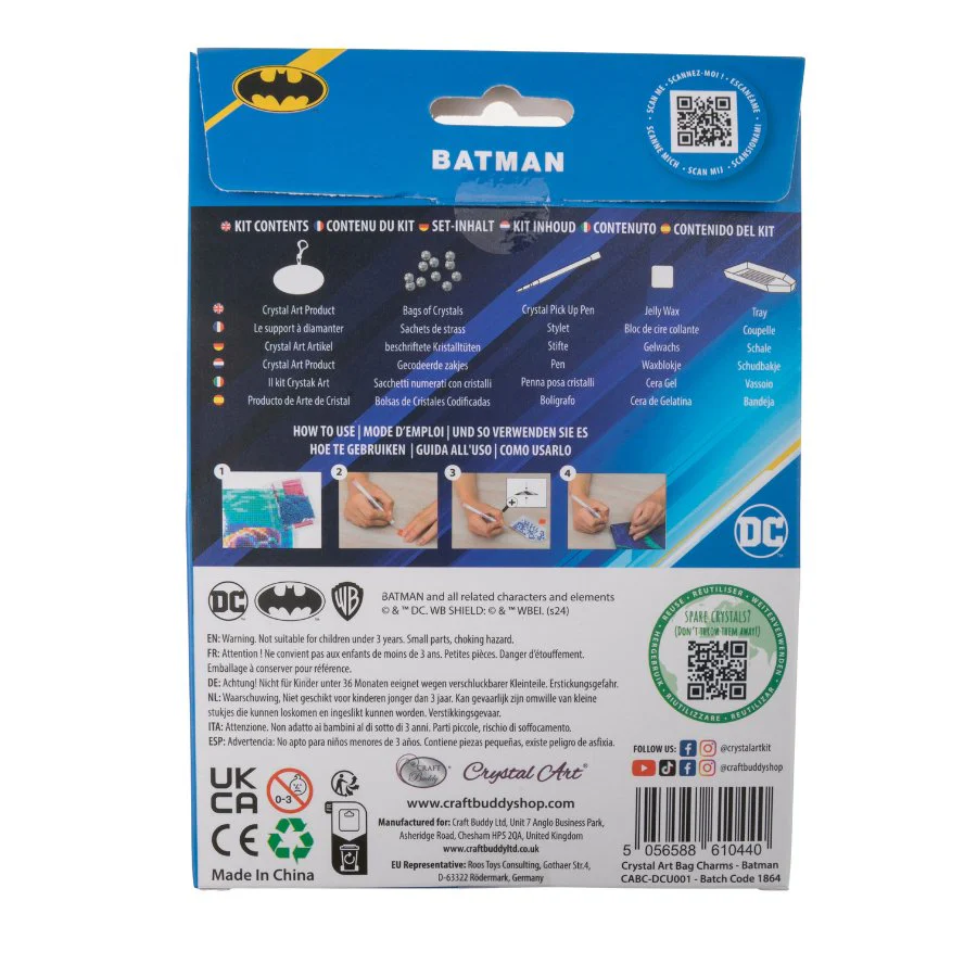"Batman" Crystal Art Bag Charm Kit DC - Image 6