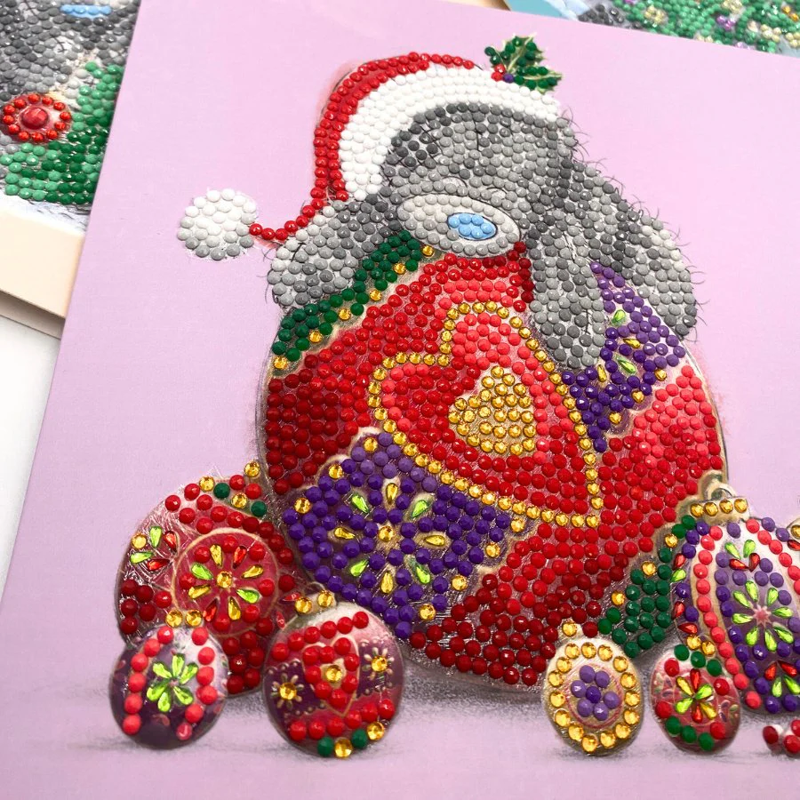 "Bauble Bliss" Tatty Teddy Crystal Art Card - Image 6