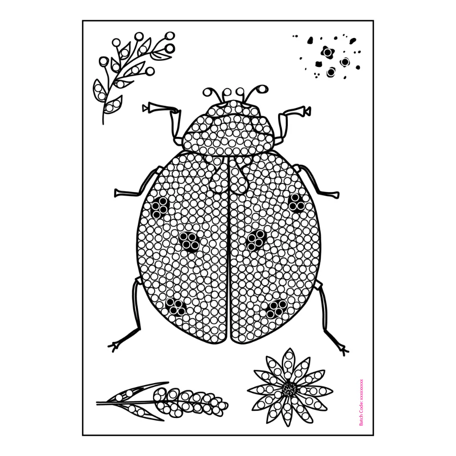 Botanical Ladybird Crystal Art A6 Stamp Set - Image 3