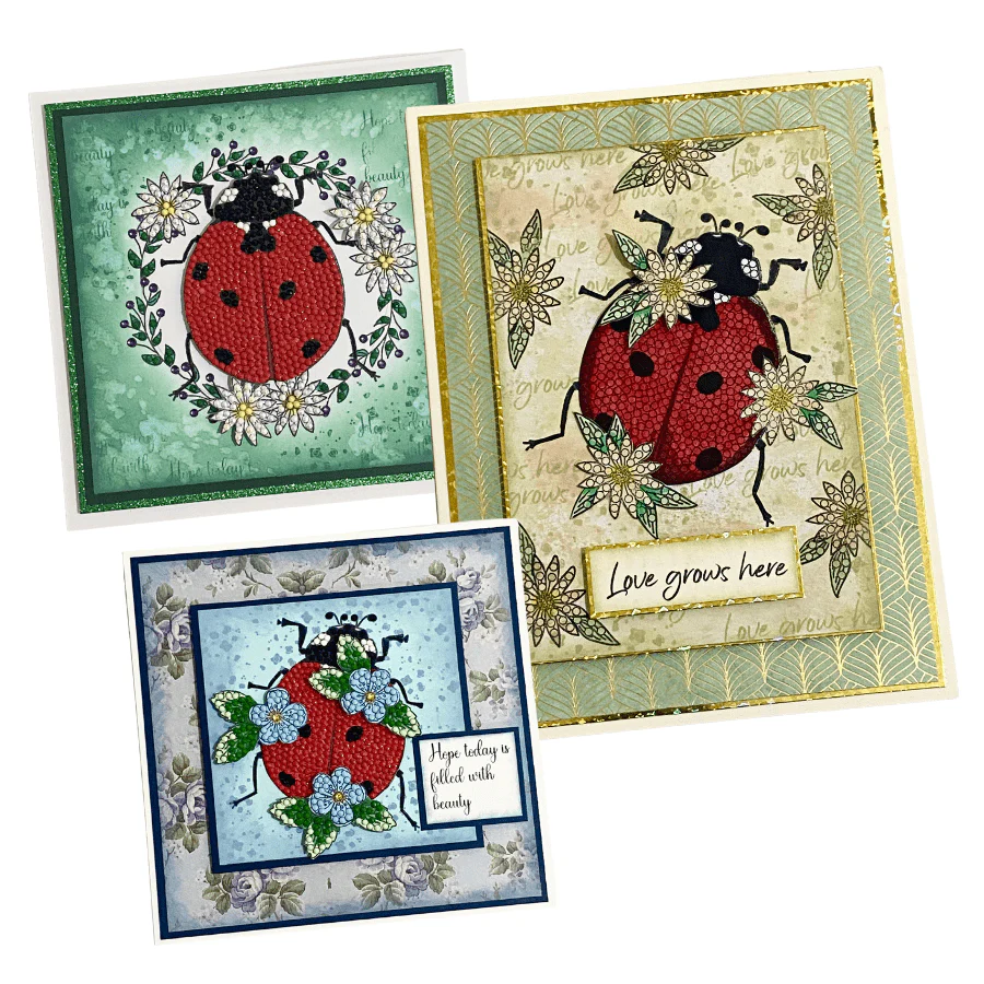 Botanical Ladybird Crystal Art A6 Stamp Set - Image 4