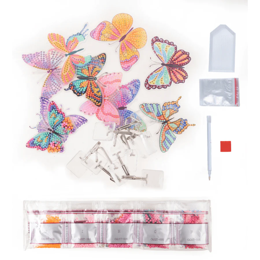 'Butterflies' Crystal Art Wall Hooks Set of 10 - Image 5