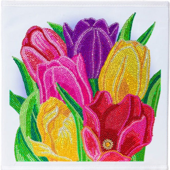 "Terrific Tulips" Crystal Art Folding Storage Box 30*30cm - Image 3