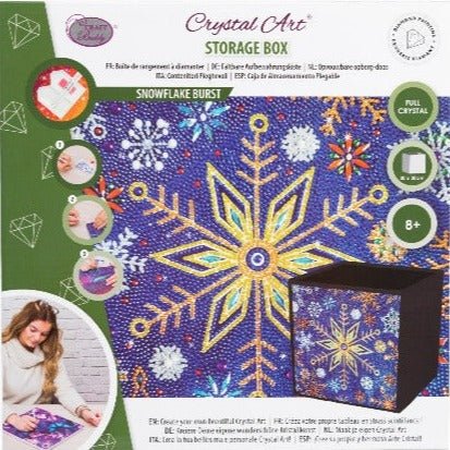"Snowflake Burst" Crystal Art Folding Storage Box 30x30cm - Image 6