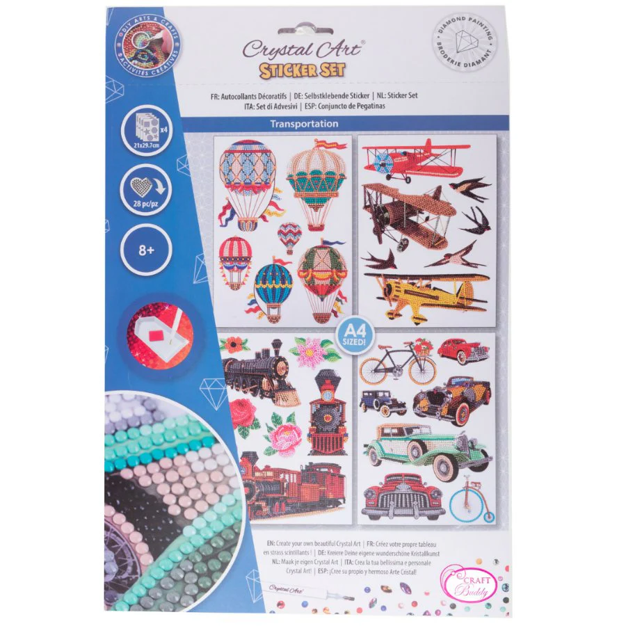 "Transportation" Crystal Art Wall Stickers set of 4 - Image 7