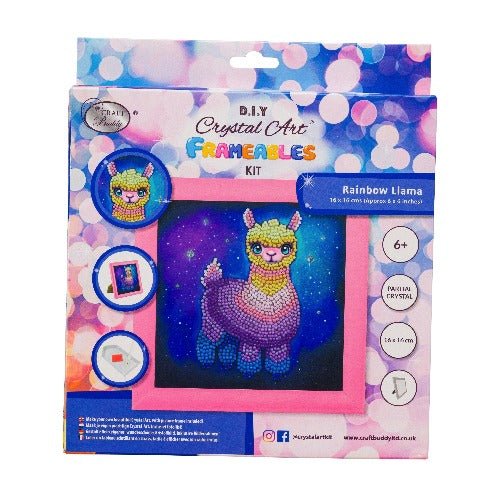 "Rainbow Llama" Ashley Erickson Frameable Crystal Art - Image 4