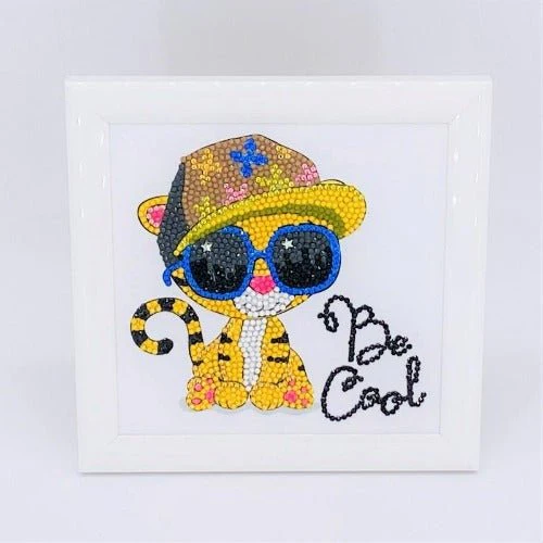 "Cool Tiger" Crystal Art Frameable 16x16cm - Image 4