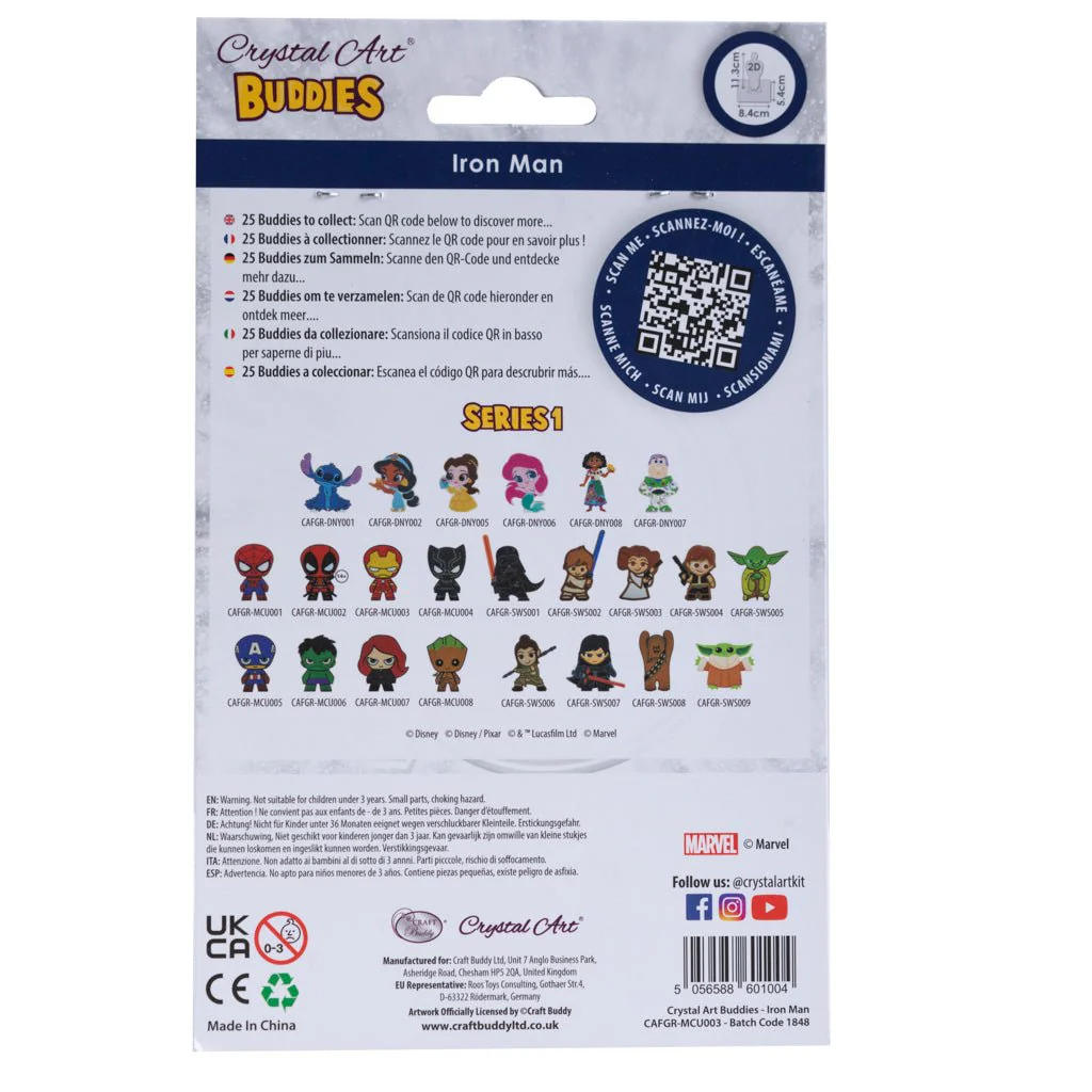 "Iron Man" Crystal Art Buddy MARVEL Series 1 - Image 7