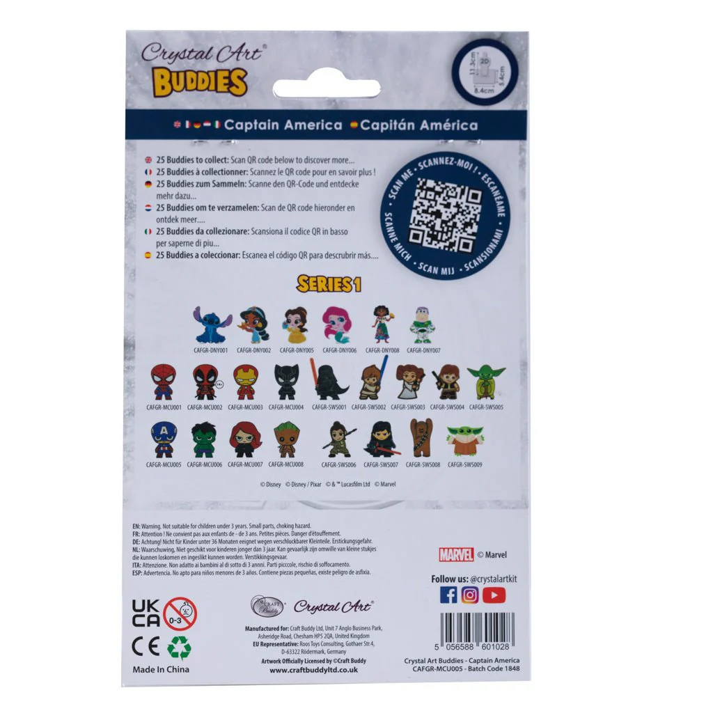 "Captain America" Crystal Art Buddy MARVEL Series 1 - Image 7