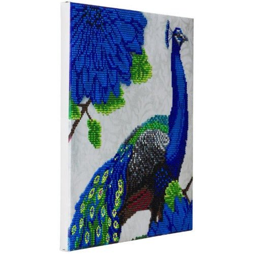 "Flowering Peacock" Crystal Art Canvas Kit 30x30cm - Image 4