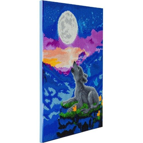 "Howling Wolf Cub" Crystal Art Canvas Kit 40x50cm - Image 4