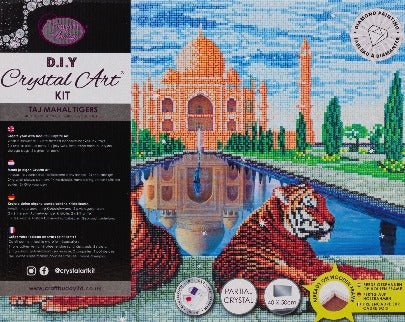 "Taj Mahal Tigers" Crystal Art Canvas Kit 40x50cm - Image 5