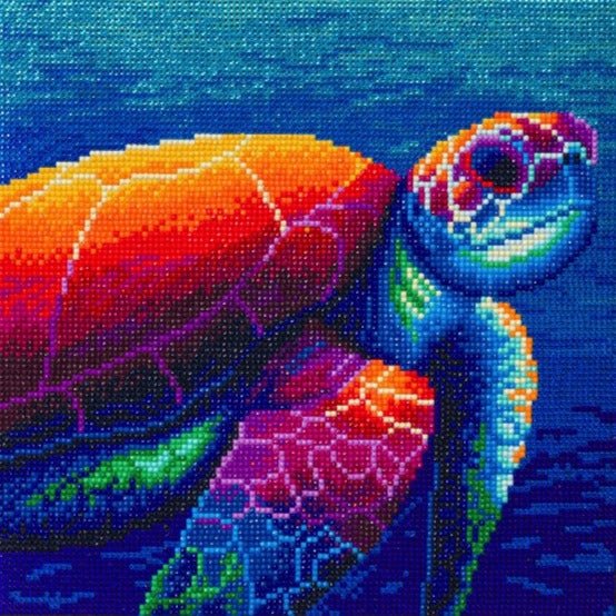 "Sea Turtle" Crystal Art Canvas by Rachel Froud 30x30cm - Image 2
