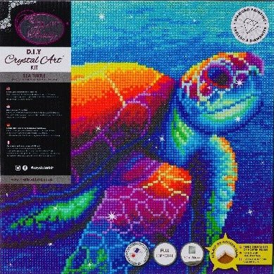 "Sea Turtle" Crystal Art Canvas by Rachel Froud 30x30cm - Image 5