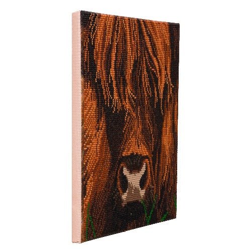 "Highland Cow" Crystal Art Canvas Kit 30x30cm - Image 4