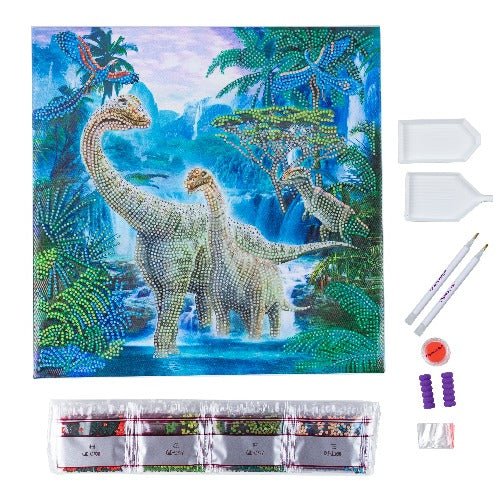 "Wander with Dinosaur" Crystal Art Canvas Kit 30x30cm - Image 6