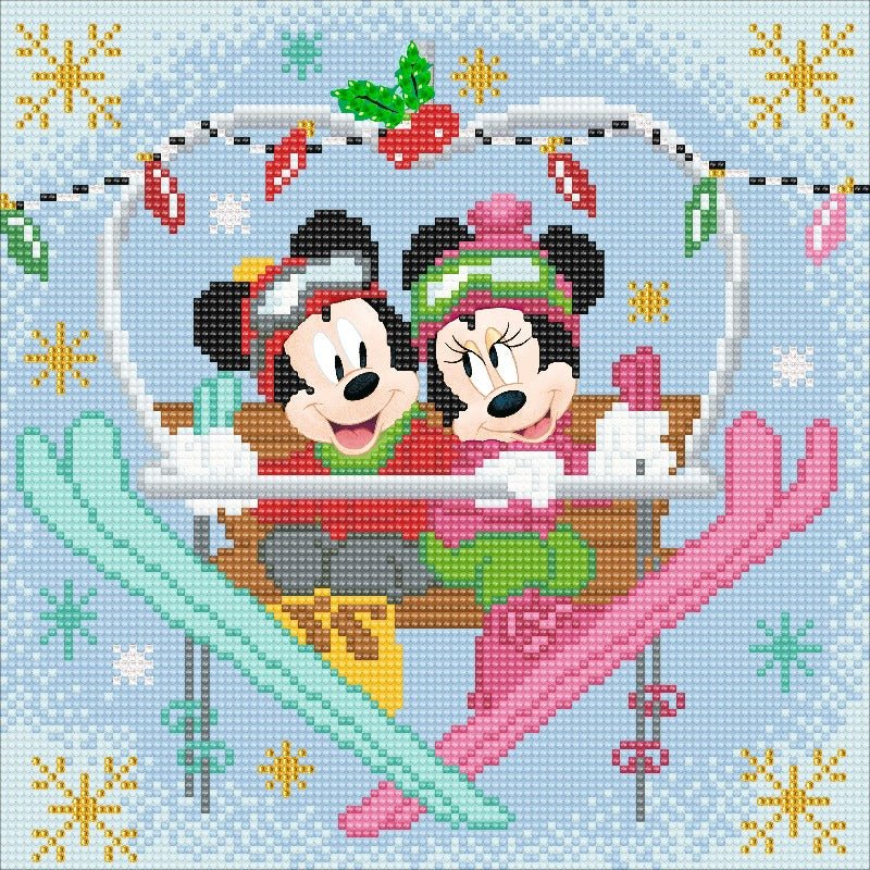 "Winter Mickey and Minnie" Crystal Art Kit 30x30cm - Image 2