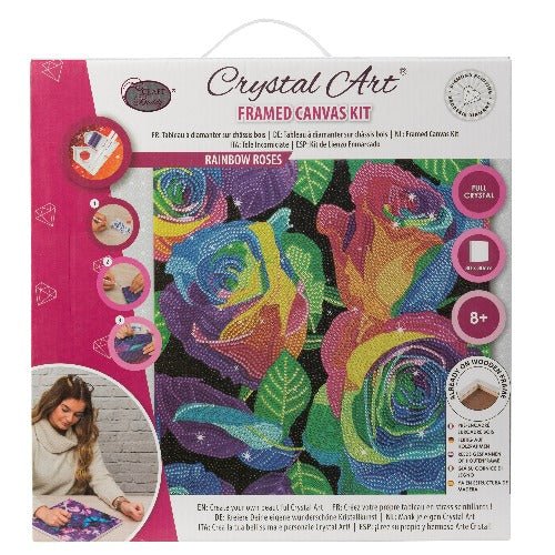 "Rainbow Roses" Crystal Art Canvas 30x30cm - Image 7