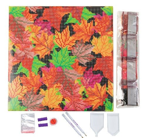 Falling Leaves Crystal Art Canvas Kit 30x30cm - Image 3