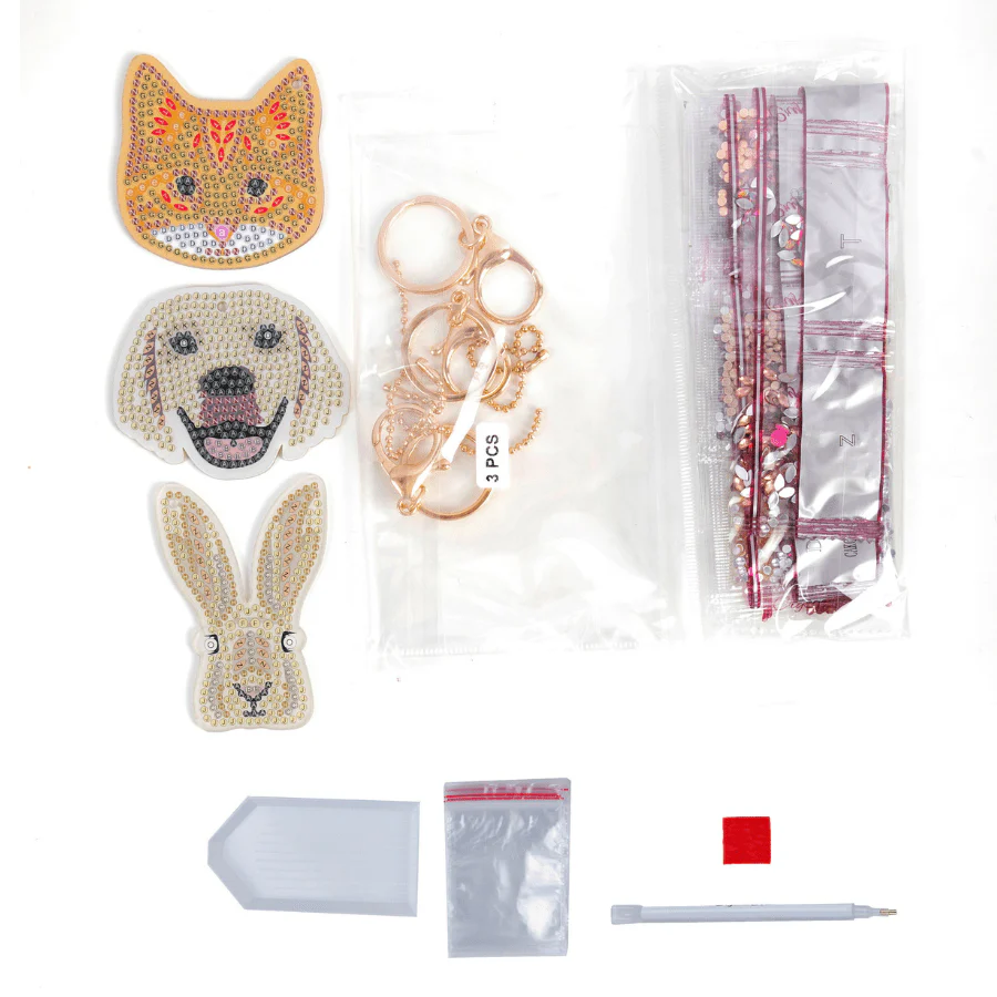 "Perfect Pets" Crystal Art Keyring Kit x 3 - Image 3