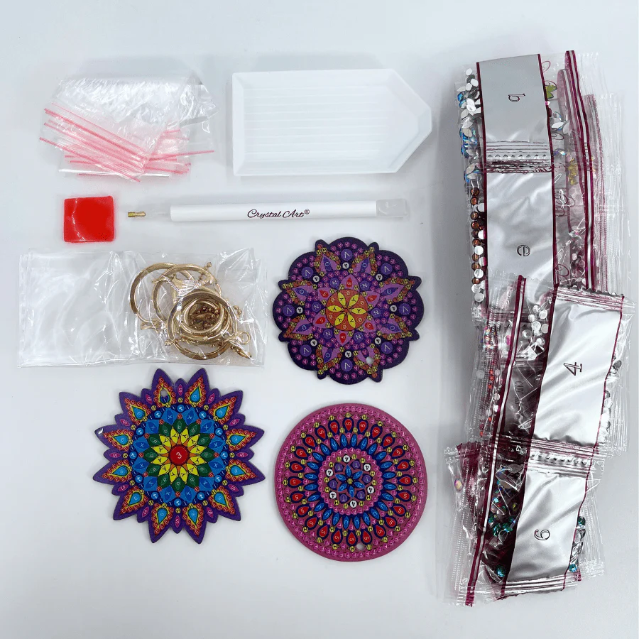 "Mandalas" Crystal Art Keyring Set x3 - Image 6