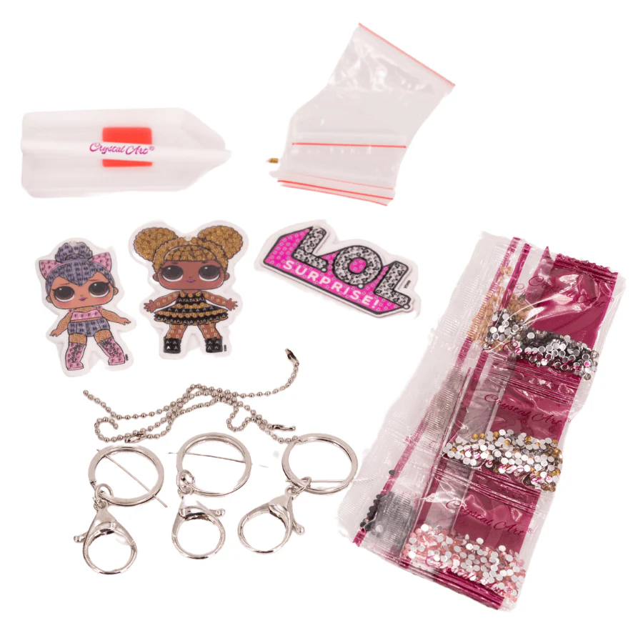 "Kitty Queen & Queen Bee" Crystal Art Keyring Kit - Image 3