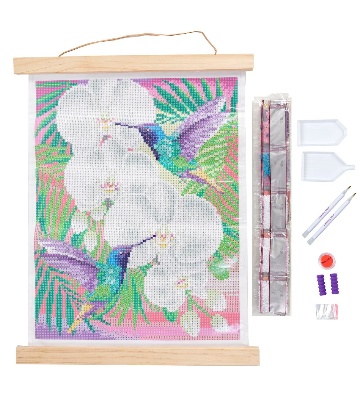 Hummingbirds Crystal Art Scroll Kit 40x50cm - Image 5