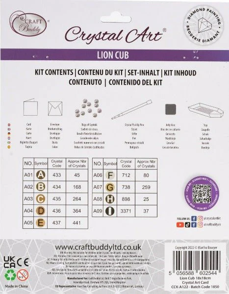 "Lion Cub" Crystal Art Card 18x18cm - Image 7