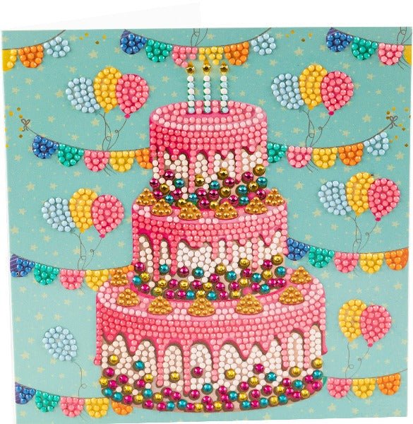 "Happy Birthday" Crystal Art Card 18x18cm - Image 6