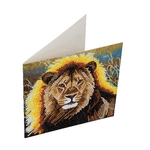 "Resting Lion" Crystal Art Card Kit - Image 4