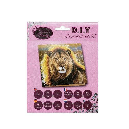 "Resting Lion" Crystal Art Card Kit - Image 5