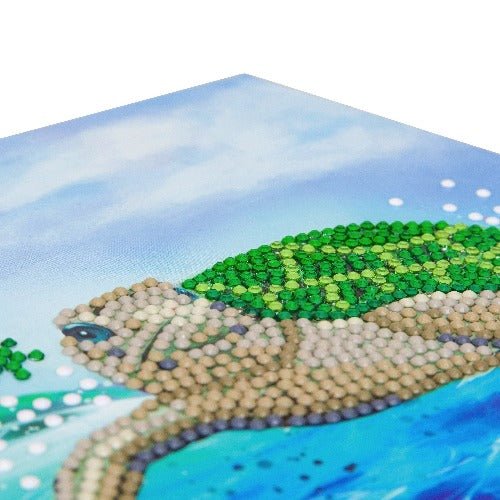 "Turtle Paradise" Crystal Art Card 18x18cm - Image 3