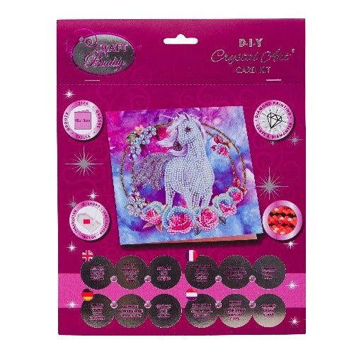 "Unicorn Garland" Crystal Art Card 18x18cm - Image 5