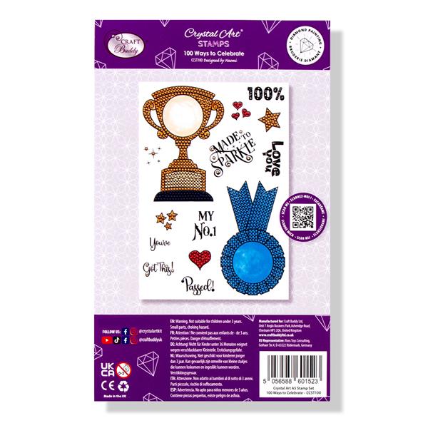 Craft Buddy Crystal 100 Ways to Celebrate A5 Stamp Set - Image 3