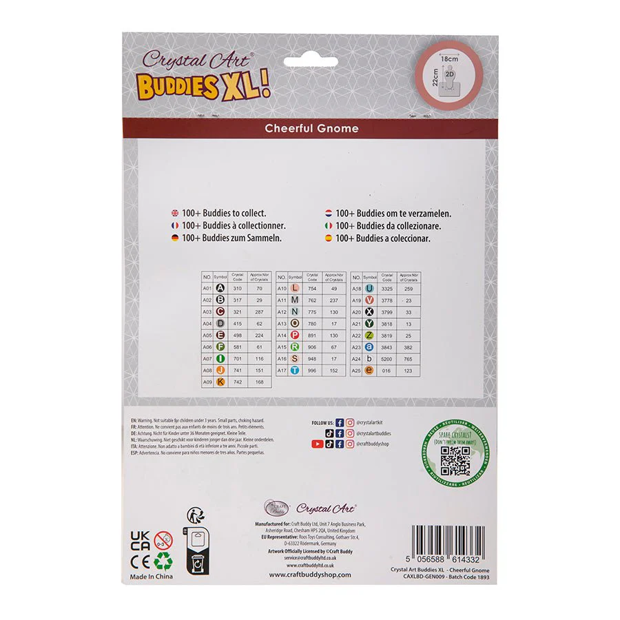"Cheerful Gnome" Crystal Art Buddies XL - Image 6