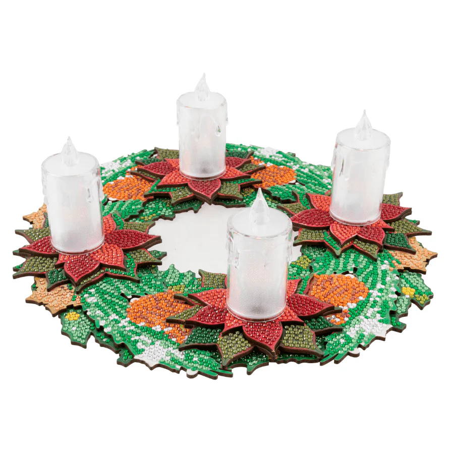 Christmas Candle Holder 3D Crystal Art Wreath Kit - Image 10