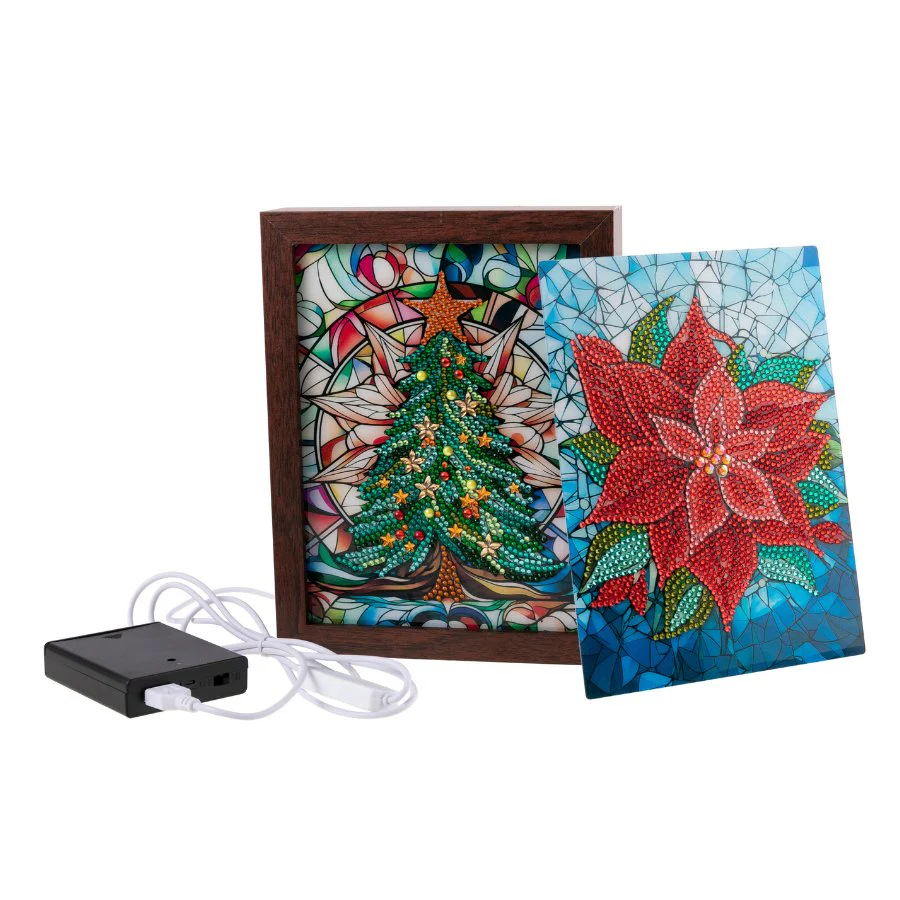 "Christmas" Crystal Art Small LED Frame Set of 2 - Image 10