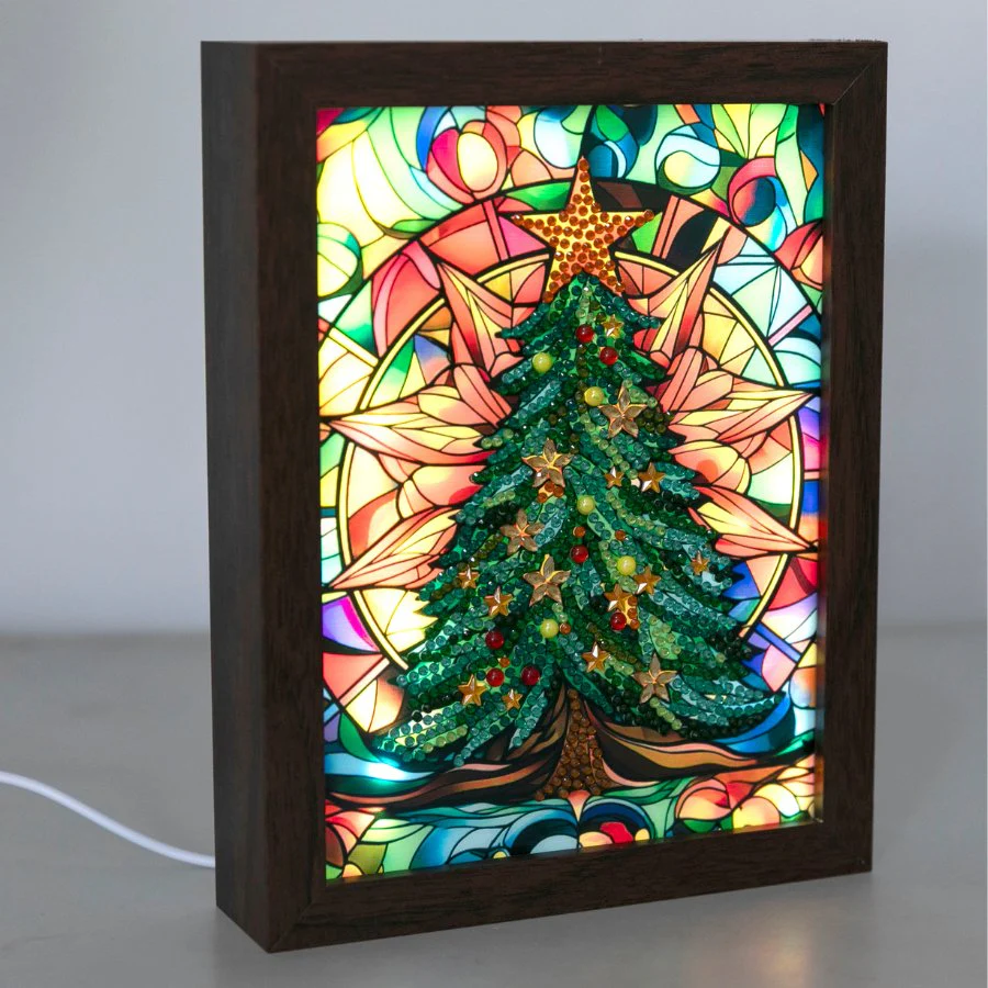 "Christmas" Crystal Art Small LED Frame Set of 2 - Image 8