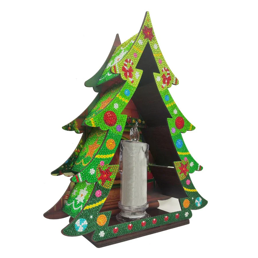 "Christmas Tree" Crystal Art LED Candle 3D Decoration Kit - Image 3