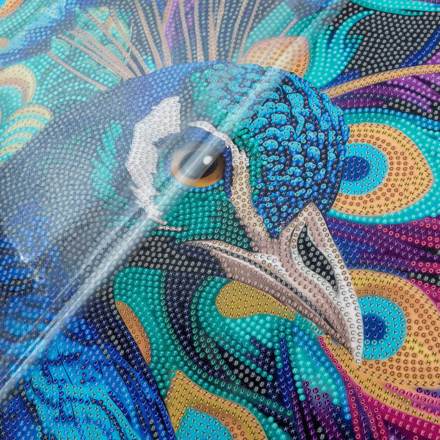 Colourful Peacock Crystal Art Framed Canvas Kit 40x50cm - Image 3