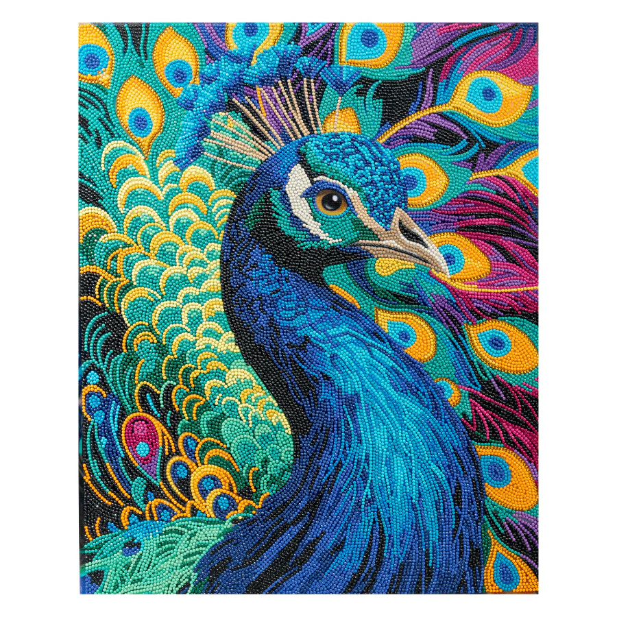 Colourful Peacock Crystal Art Framed Canvas Kit 40x50cm - Image 5