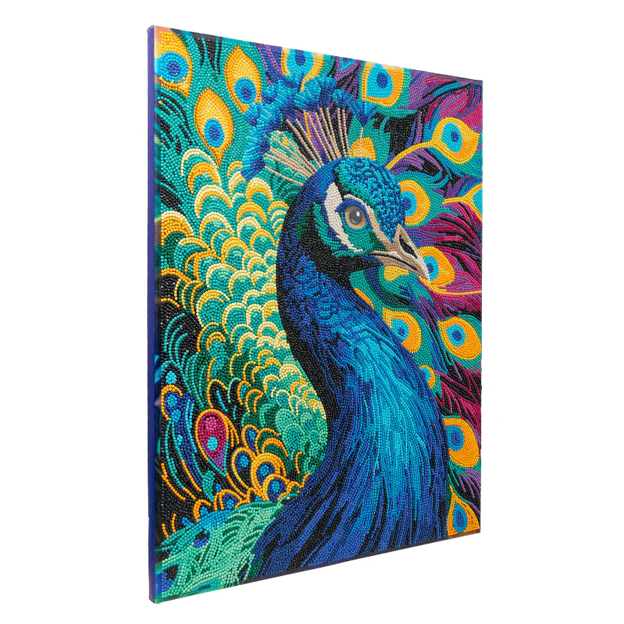 Colourful Peacock Crystal Art Framed Canvas Kit 40x50cm - Image 6