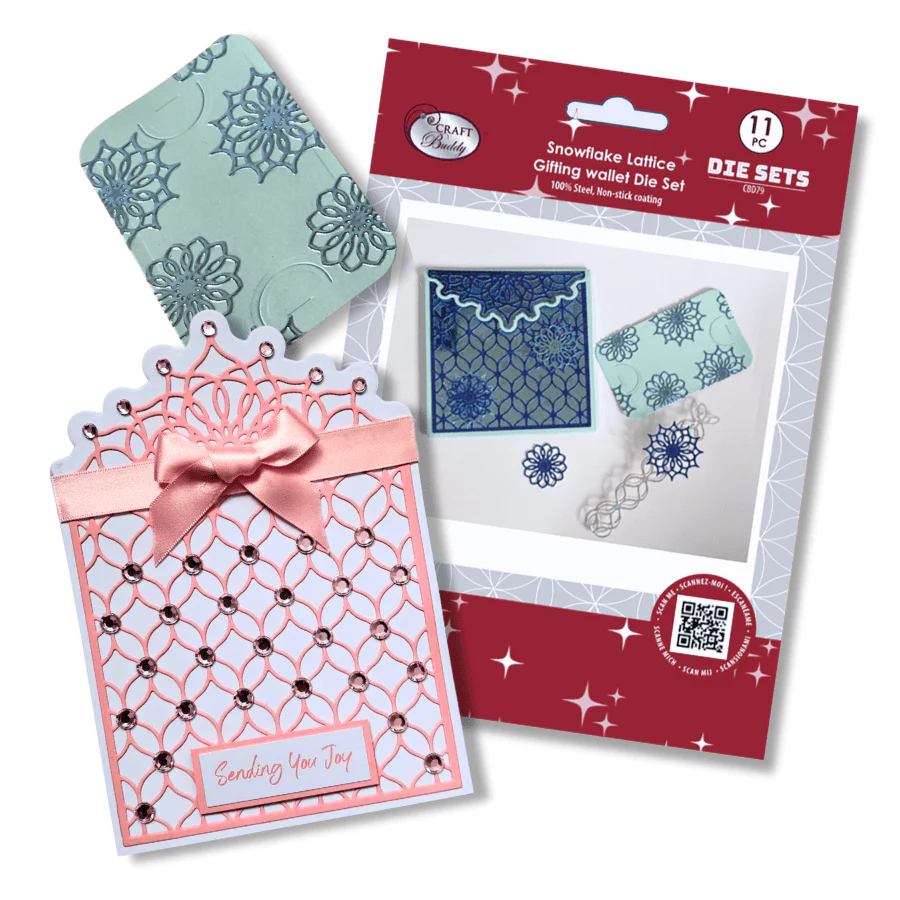 Craft Buddy 'Snowflake Lattice' Gifting Wallet Die Set 11 x Piece