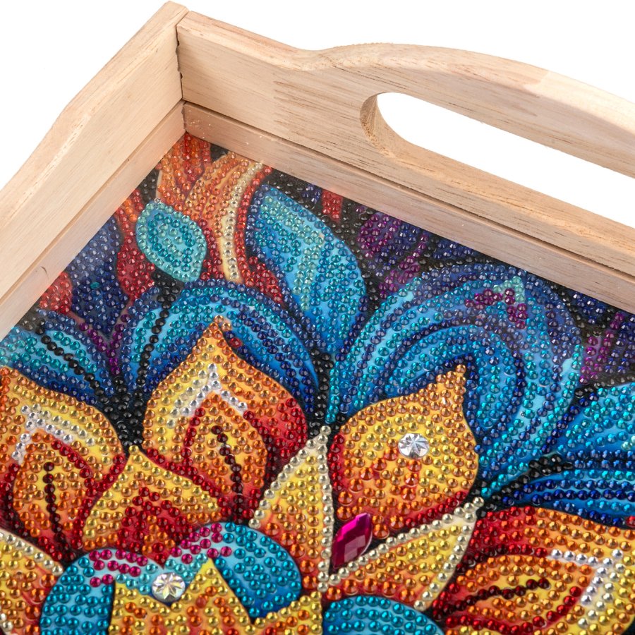 "Mandala" Crystal Art MDF Tray - 35cm x 25cm - Image 4