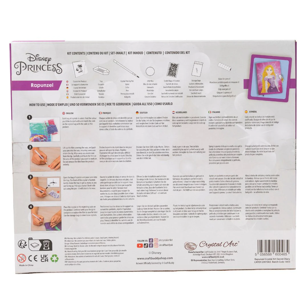 "Rapunzel" Disney Crystal Art Secret Diary - Image 9