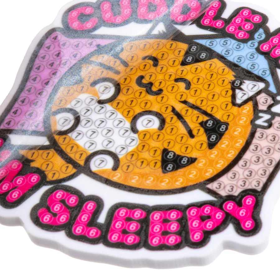 Cuddle Me I'm Sleepy Crystal Art Bag Charm Kit Fuzzballs - Image 5