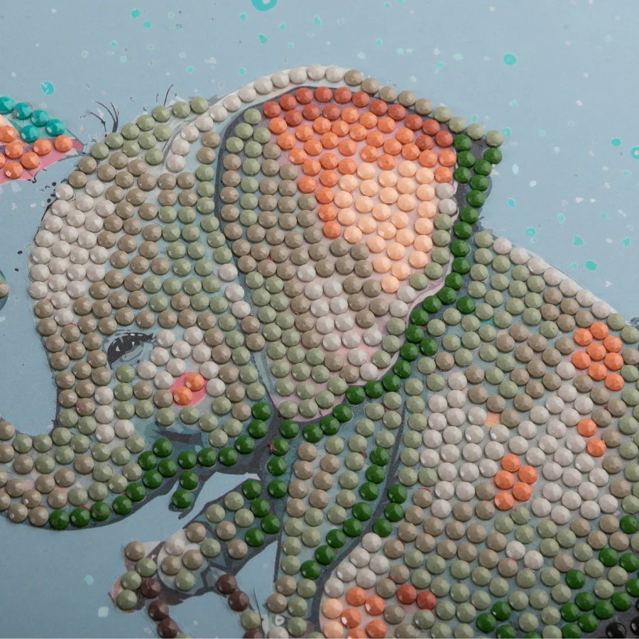 "Cute Baby Elephant" Crystal Art Card - Image 5