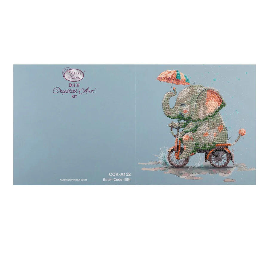 "Cute Baby Elephant" Crystal Art Card - Image 7
