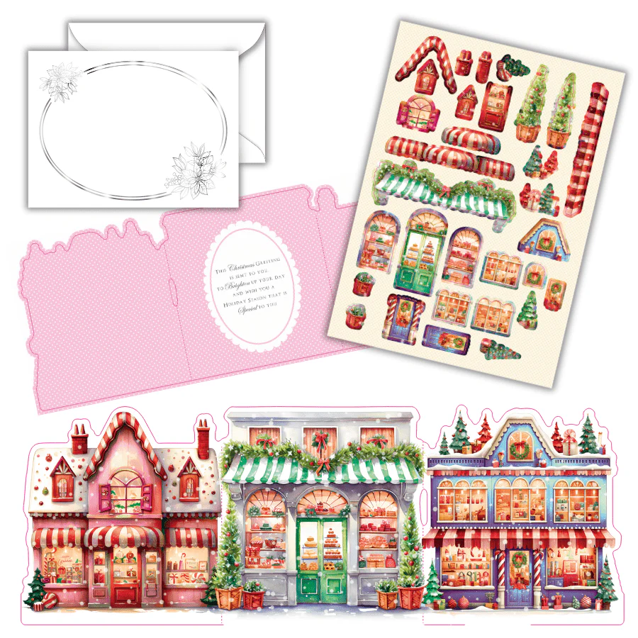 Cute Christmas Village Card Making Kit x 24 Cards - Image 10